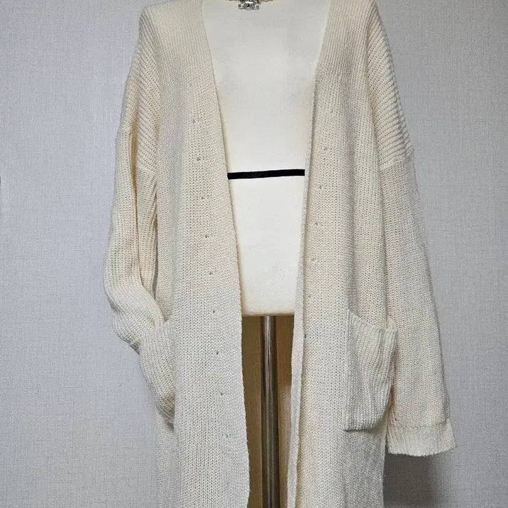 [BUNJANG] Ivory Knit Long Cardigan / 아이보리 니트 롱 가디건