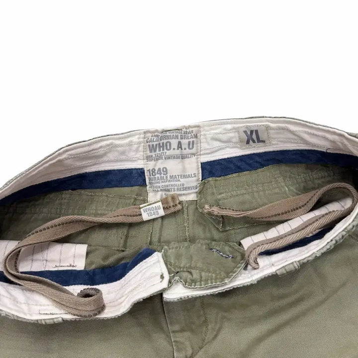 [BUNJANG] Who.A.U Y2K Multi-Pocket Cargo Shorts Khaki XL / 후아유 빈티지 Y2K 멀티포켓 카고 쇼츠 반바지 카키 XL