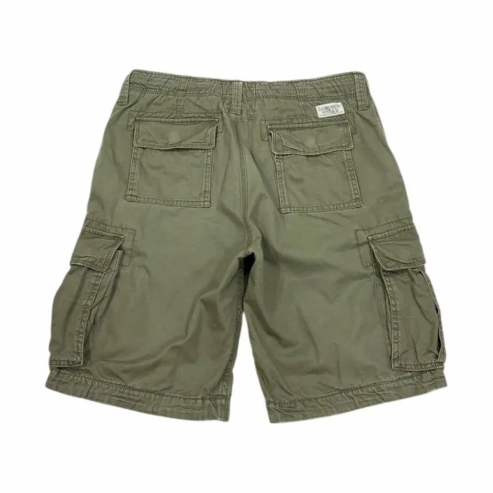 [BUNJANG] Who.A.U Y2K Multi-Pocket Cargo Shorts Khaki XL / 후아유 빈티지 Y2K 멀티포켓 카고 쇼츠 반바지 카키 XL