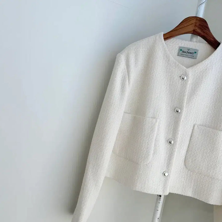 [BUNJANG] Tweed Jacket - Pure Ivory / 교신안함)트위드 자켓-퓨어아이보리/고퀄