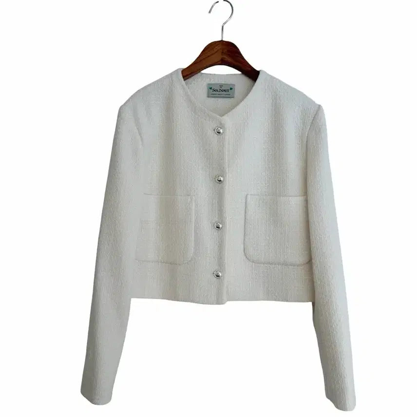 [BUNJANG] Tweed Jacket - Pure Ivory / 교신안함)트위드 자켓-퓨어아이보리/고퀄