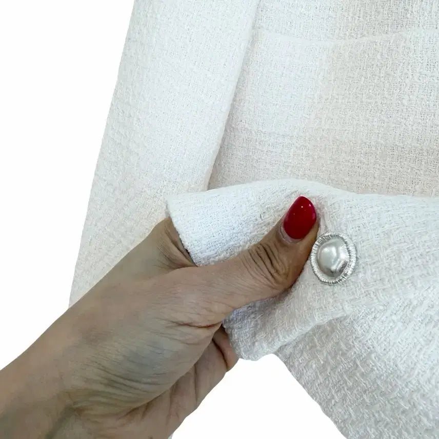 [BUNJANG] Tweed Jacket - Pure Ivory / 교신안함)트위드 자켓-퓨어아이보리/고퀄