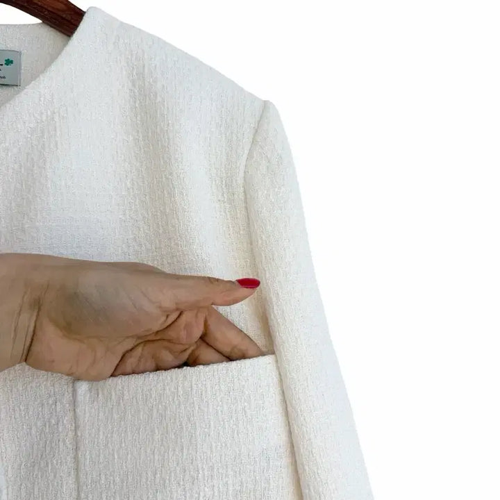 [BUNJANG] Tweed Jacket - Pure Ivory / 교신안함)트위드 자켓-퓨어아이보리/고퀄