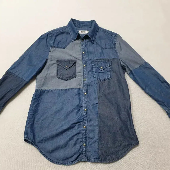 [BUNJANG] Diesel Patchwork Denim Shirt (Women's) / 디젤 패치워크 데님 셔츠 남방 여성90