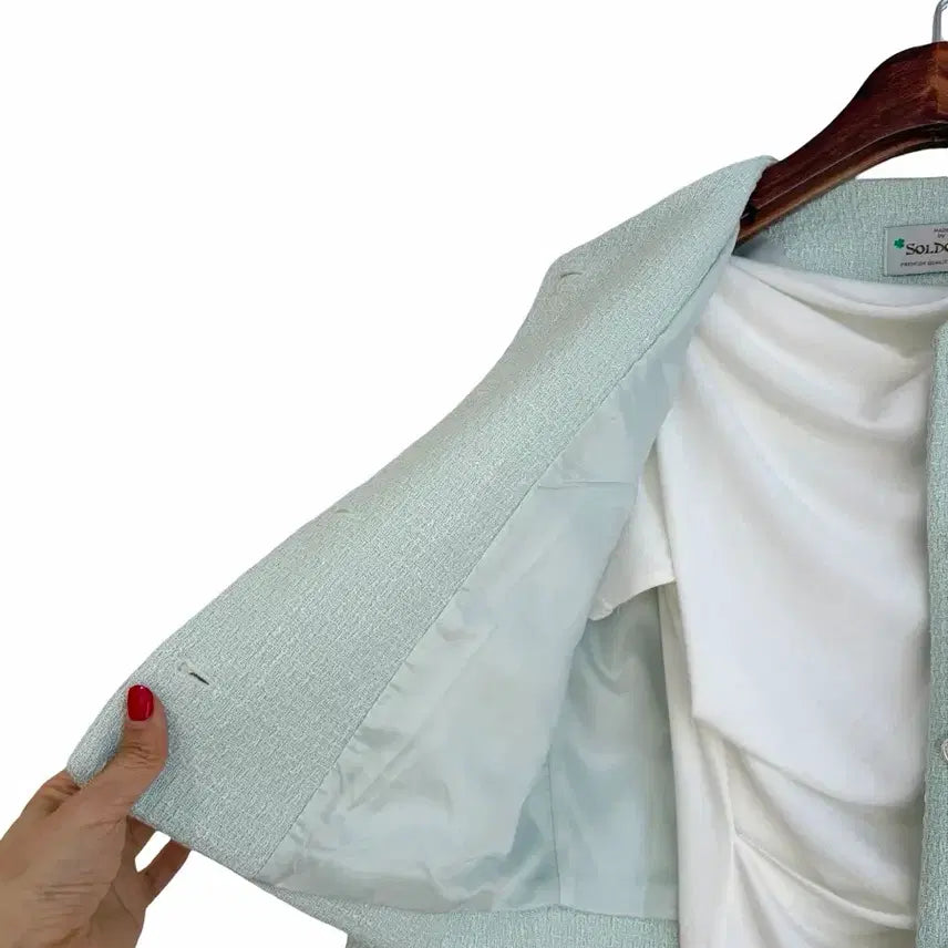 [BUNJANG] Tweed Jacket - Apple Mint / 교신안함)트위드 자켓-애플민트/고퀄