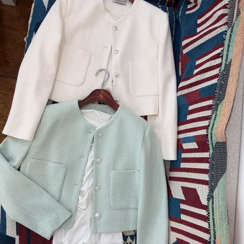 [BUNJANG] Tweed Jacket - Apple Mint / 교신안함)트위드 자켓-애플민트/고퀄