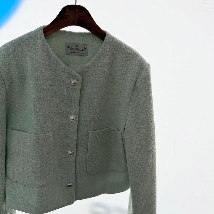 [BUNJANG] Tweed Jacket - Apple Mint / 교신안함)트위드 자켓-애플민트/고퀄