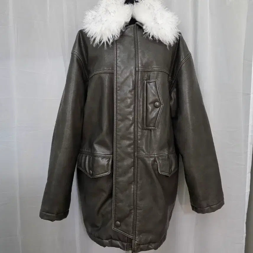 [BUNJANG] Weare Leather Fur Collar Jumper / 새상품급) 도매택 위아(weare) 레더 퍼 카라 점퍼