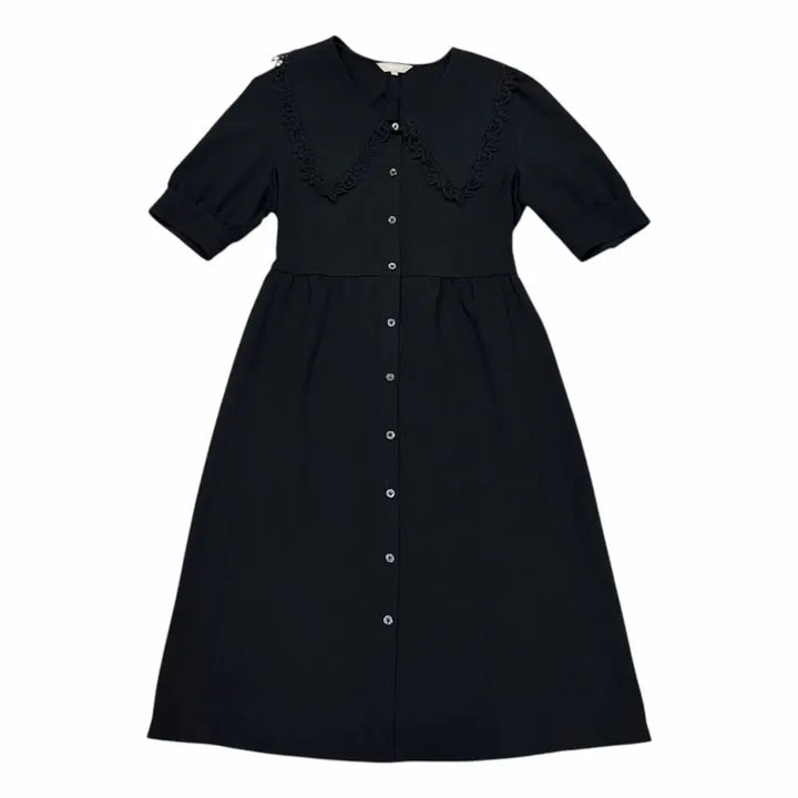 [BUNJANG] Beanpole Ladies Black Lace Collar Volume Dress / 빈폴 레이디스 블랙 레이스 칼라 볼륨 원피스 블랙 S