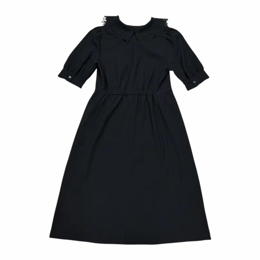 [BUNJANG] Beanpole Ladies Black Lace Collar Volume Dress / 빈폴 레이디스 블랙 레이스 칼라 볼륨 원피스 블랙 S