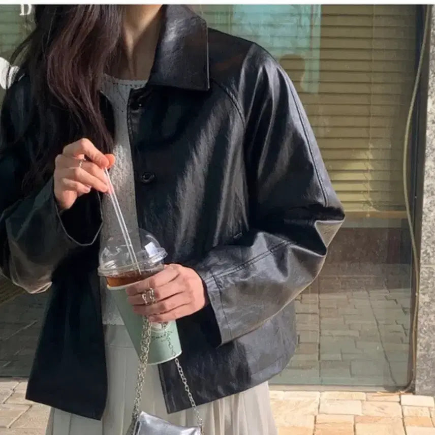 [BUNJANG] Pureuda Leather Jacket / 퓨어다 레더자켓