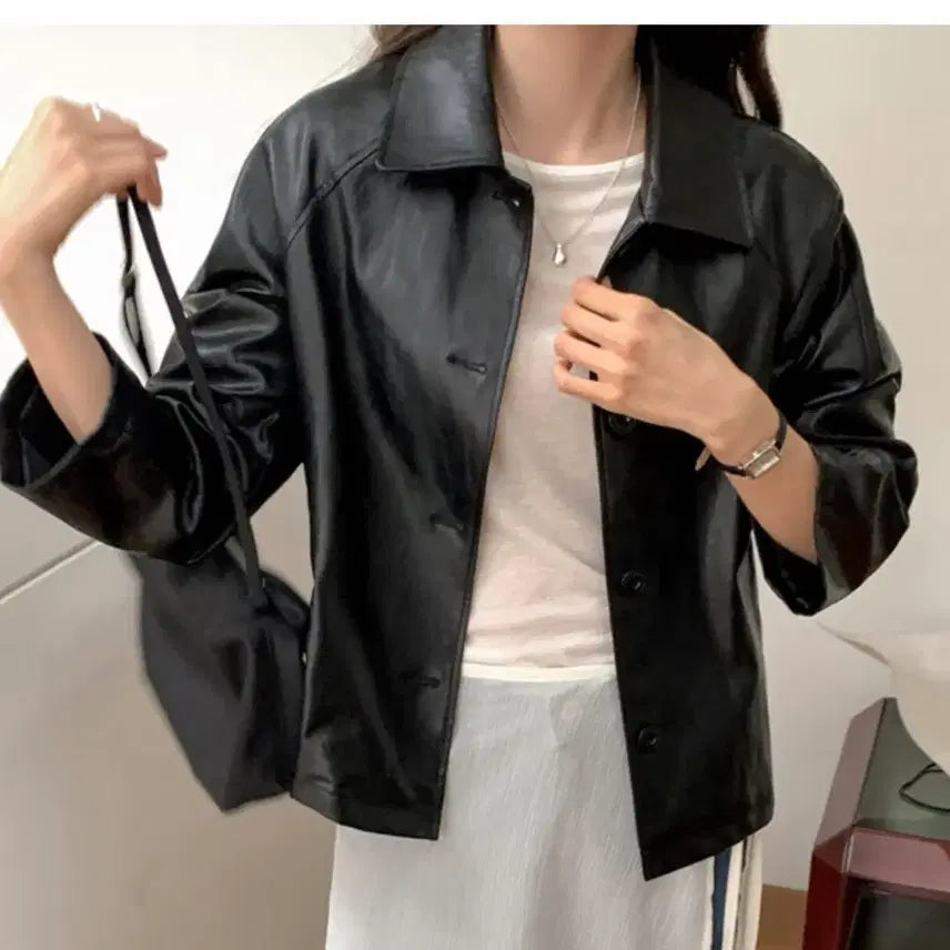 [BUNJANG] Pureuda Leather Jacket / 퓨어다 레더자켓