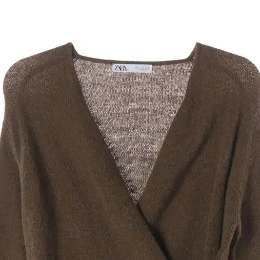 [BUNJANG] ZARA Women's Alpaca Wool Blend Strap Knit Cardigan / 자라 (WOMEN - S) 알파카 울 블렌드 스트랩 니트 가디건
