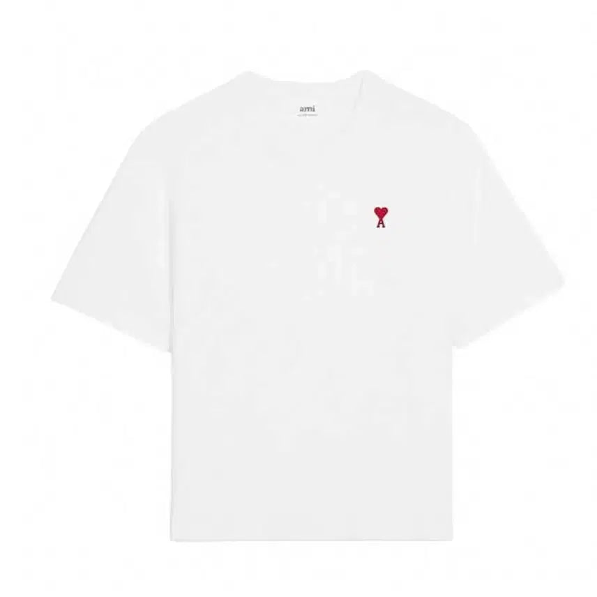 [BUNJANG] AMI Heart Logo Short Sleeve T-shirt / 아미 하트 로고 반팔 티셔츠 화이트/블랙