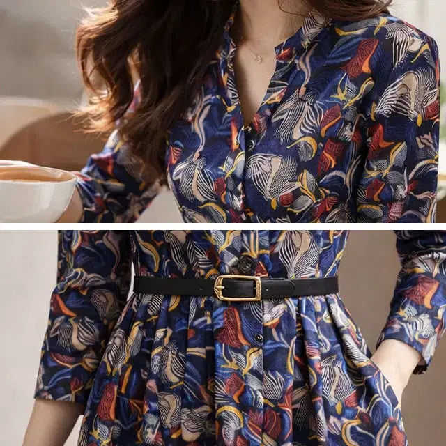 [BUNJANG] SESHOP DB501 Linen Mini Dress / 쎄샵 DB501 가을용 린넨 미니원피스 프린트 55반-1개