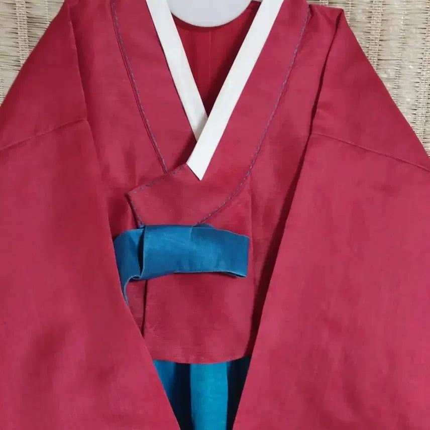 [BUNJANG] Pink/Blue Floral Embroidered Hanbok for Girls / 여성 한복 분홍색/파란색 꽃자수0