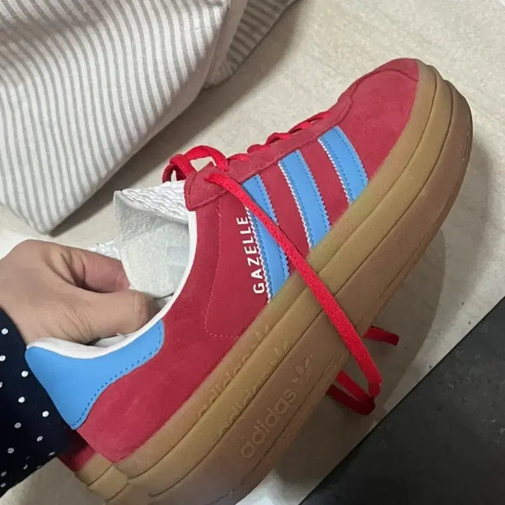 [BUNJANG] Adidas Gazelle Bold Red Blue Sneakers / 아디다스 가젤 볼드 레드 블루 245