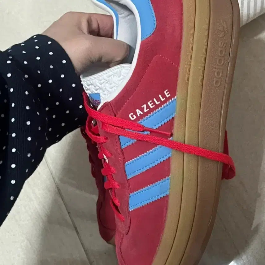 [BUNJANG] Adidas Gazelle Bold Red Blue Sneakers / 아디다스 가젤 볼드 레드 블루 245
