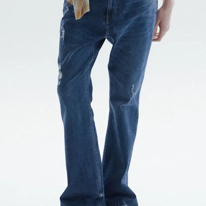 [BUNJANG] CHOWOO 데미지 부츠컷 데님 플레어진 청바지 S / 새상품 조우 CHOWOO 데미지 부츠컷 데님 플레어진 청바지 S