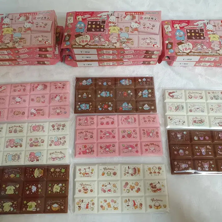 [BUNJANG] Sanrio Chocolate Tile Sticker Set (8 Types) / [새상품] 산리오 초콜렛 모양 타일 스티커 세트 (8종) 판매합니다!