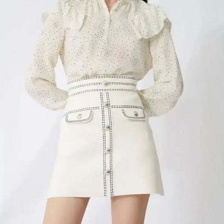 [BUNJANG] Maje Stitched Skirt - Size 36 / maje 마쥬 스티치스커트 36 새상품