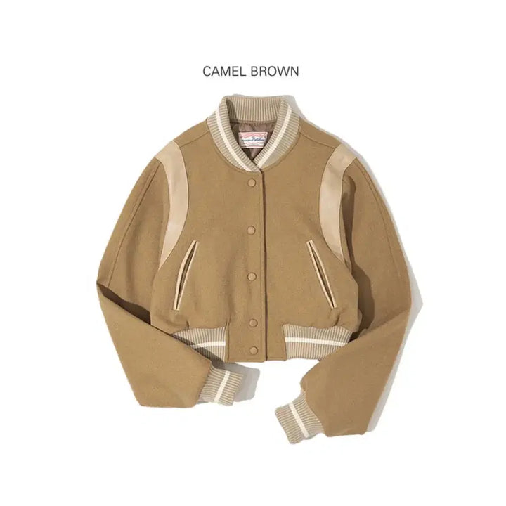 [BUNJANG] Banwon Atelier O3707 Irish Crop Varsity Jacket / 반원아틀리에 O3707 Irish crop varsity jacket