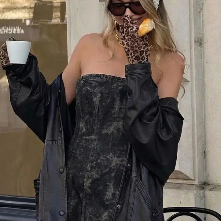 [BUNJANG] 3.times Lucifer Denim Mini Dress / 쓰리타임즈 루시퍼 데님 미니 원피스