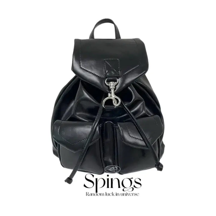 [BUNJANG] Avely Mini Leather Backpack Black / 에이블리 미니가죽백팩 블랙