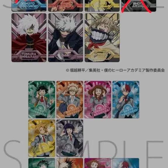 [BUNJANG] My Hero Academia Neon Card Set 3 / [일괄]나히아 네온카드3탄