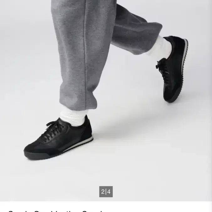 [BUNJANG] Uniqlo C Suede Combo Sneakers Black / 유니클로 C스웨이드 콤비 스니커즈 블랙