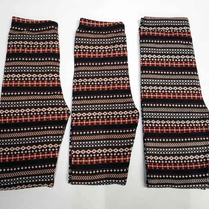 [BUNJANG] Ethnic Pattern Fleece-Lined Leggings / 에스닉 패턴 기모 레깅스 새제품 (약기모)