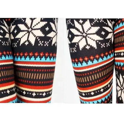 [BUNJANG] Ethnic Pattern Fleece-Lined Leggings / 에스닉 패턴 기모 레깅스 새제품 (약기모)