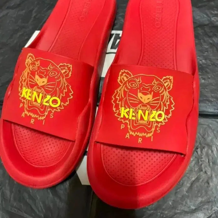 [BUNJANG] KENZO Tiger Slides Red / KENZO 겐조 타이거 슬리퍼 레드