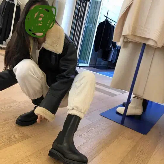 [BUNJANG] Kuho Plus Faux-Shearling Sheepskin Jacket / Kuho plus 무스탕