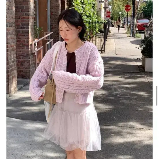 [BUNJANG] UnderB Fory Cardigan Soft Pink / 언더비 포리 가디건 소프트핑크