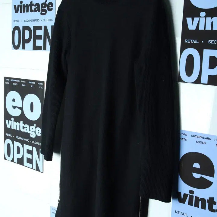 [BUNJANG] W(S-M) System Knit Long Black Sweater / W(S-M) 시스템 니트 한섬 롱 블랙 희귀 매물-1754C