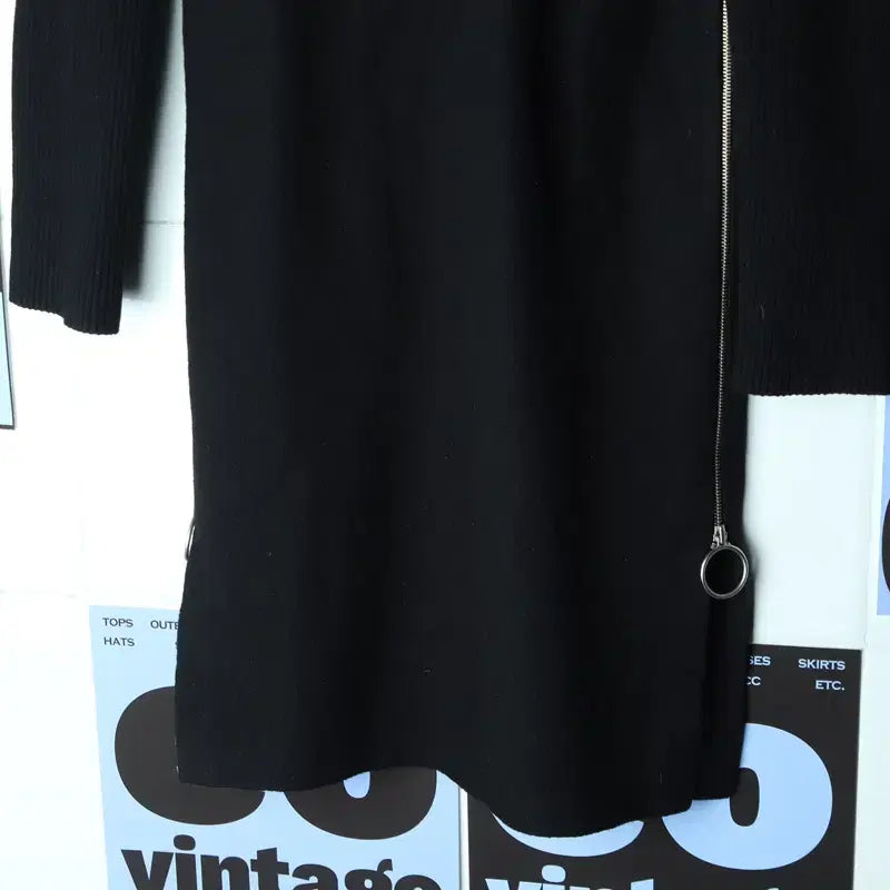 [BUNJANG] W(S-M) System Knit Long Black Sweater / W(S-M) 시스템 니트 한섬 롱 블랙 희귀 매물-1754C