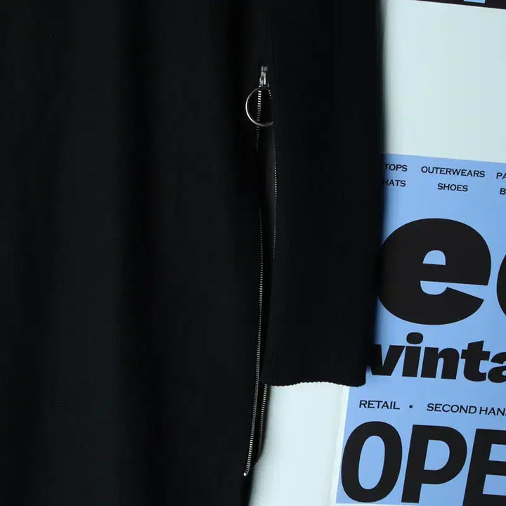 [BUNJANG] W(S-M) System Knit Long Black Sweater / W(S-M) 시스템 니트 한섬 롱 블랙 희귀 매물-1754C