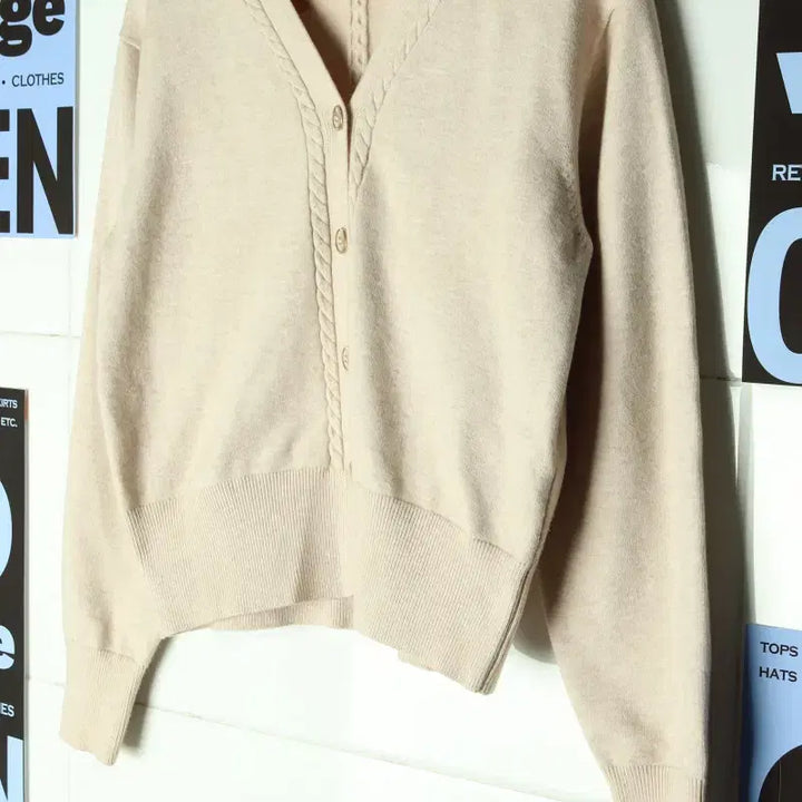 [BUNJANG] W(S-L) Draw Fit Knit Cardigan Cream Ivory / W(S-L) 드로우핏 니트 가디건 크림 아이보리 따뜻-17554