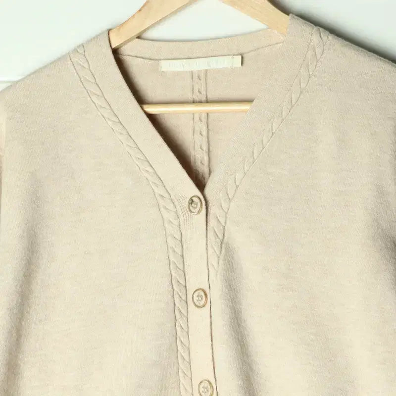 [BUNJANG] W(S-L) Draw Fit Knit Cardigan Cream Ivory / W(S-L) 드로우핏 니트 가디건 크림 아이보리 따뜻-17554