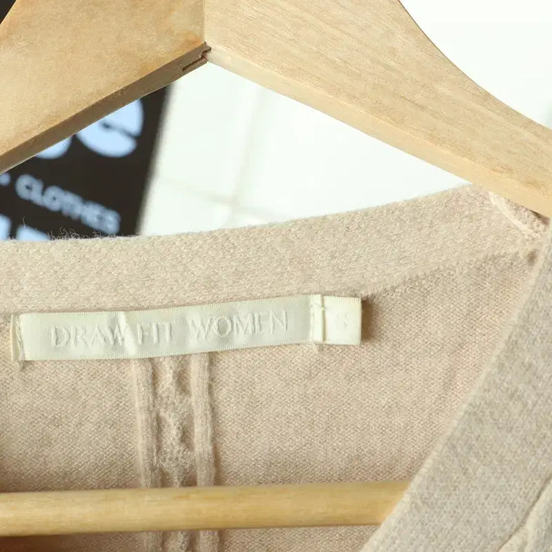 [BUNJANG] W(S-L) Draw Fit Knit Cardigan Cream Ivory / W(S-L) 드로우핏 니트 가디건 크림 아이보리 따뜻-17554