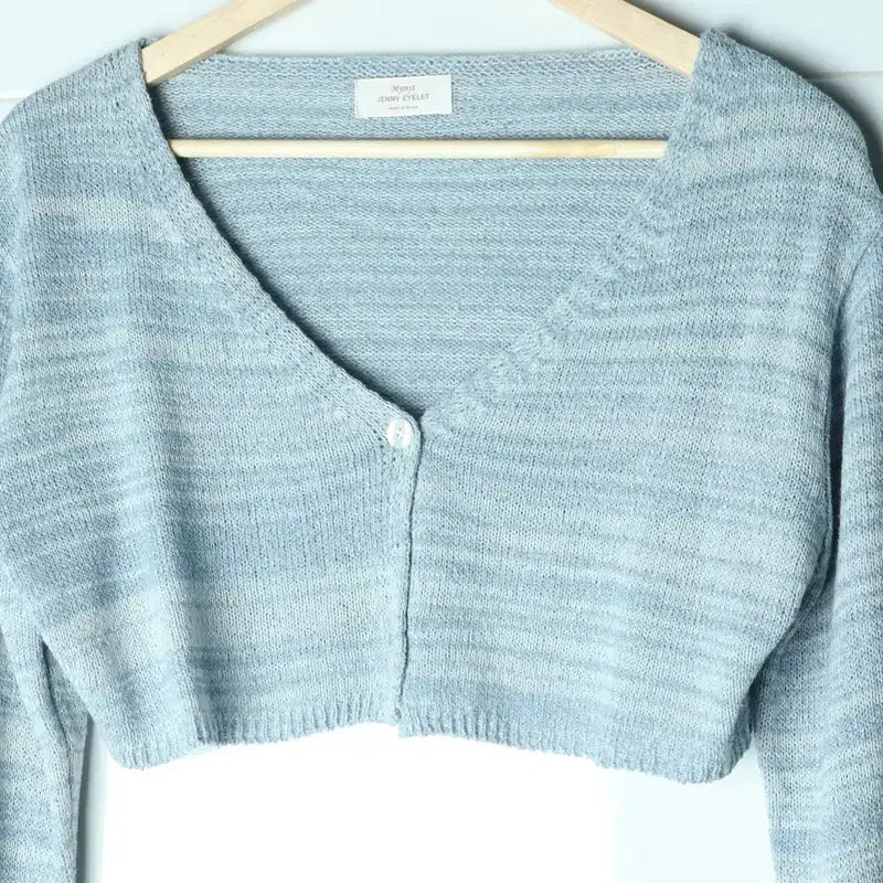 [BUNJANG] W(F) Vintage Pastel Knit Cardigan / W(F) 브랜드빈티지 니트 가디건 파스텔톤 키치 크롭-17557