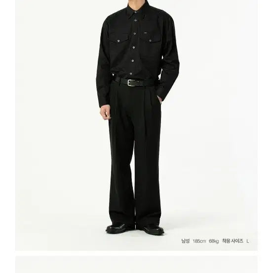 [BUNJANG] LEE Slacks Two-Tuck Pants Black / 리 LEE 슬랙스 투턱 팬츠 블랙