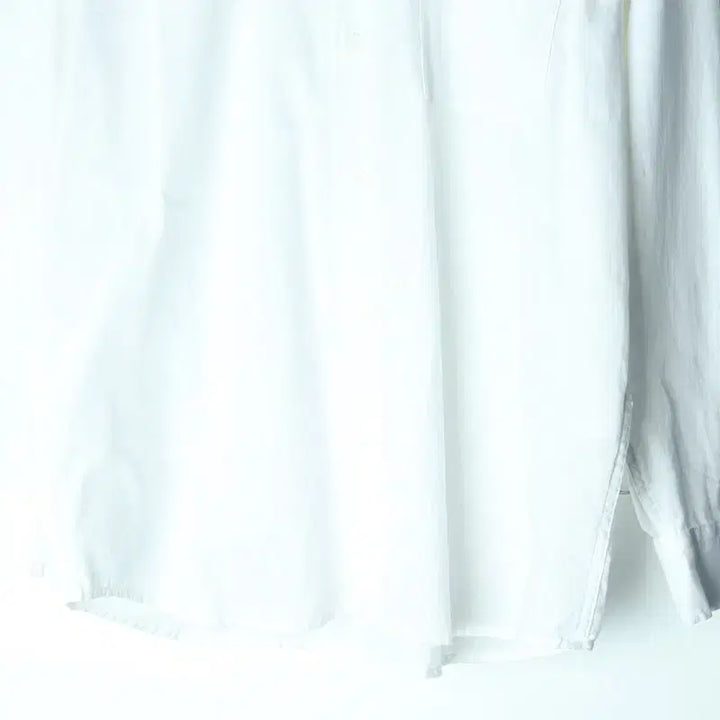 [BUNJANG] Vintage Linen Shirt White / (M-L) 브랜드빈티지 셔츠 남방 린넨 흰색 화이트 무지-17567