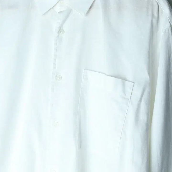 [BUNJANG] Vintage Linen Shirt White / (M-L) 브랜드빈티지 셔츠 남방 린넨 흰색 화이트 무지-17567
