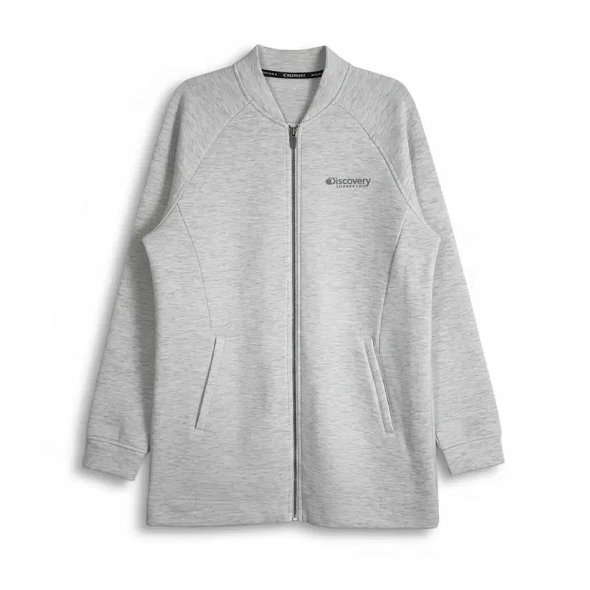 [BUNJANG] Discovery Gray Long Zip-up Jacket / 디스커버리 그레이 롱 집업 자켓