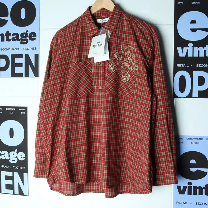 [BUNJANG] YK Y2K Check Shirt / (M-L) 와이케이 셔츠 남방 Y2K 새상품 체크 말티즈-17568