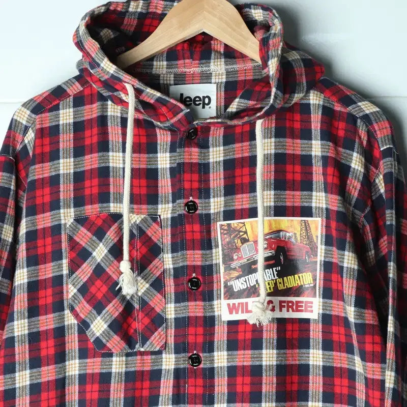 [BUNJANG] W(S-M) Jeep Western Check Hooded Zip-up / W(S-M) 지프 후드집업 체크 웨스턴체크 아메카지-17571