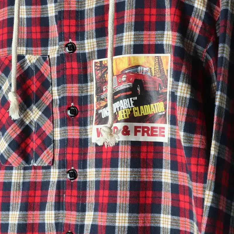 [BUNJANG] W(S-M) Jeep Western Check Hooded Zip-up / W(S-M) 지프 후드집업 체크 웨스턴체크 아메카지-17571