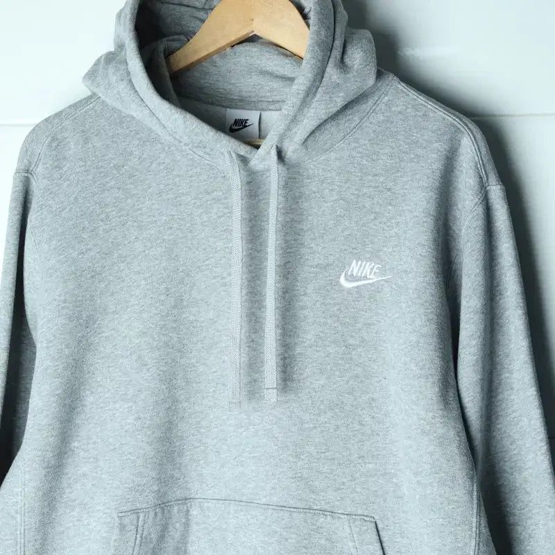 [BUNJANG] Nike Gray Swoosh Hoodie / (S-M) 나이키 후드티셔츠 그레이 스우시 노멀-17578